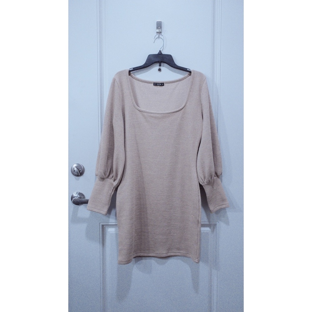 Lantern Sleeve Sweater Dress